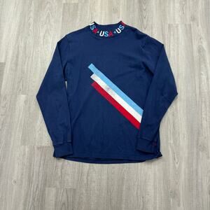 Chubbies Shirt Men's Large Blue White Red United States USA Flag Long Sleeve